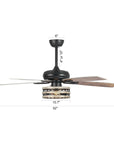 52" Matte Black Cage Ceiling Fan - IPLUS Lighting
