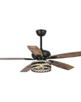 52" Matte Black Cage Ceiling Fan