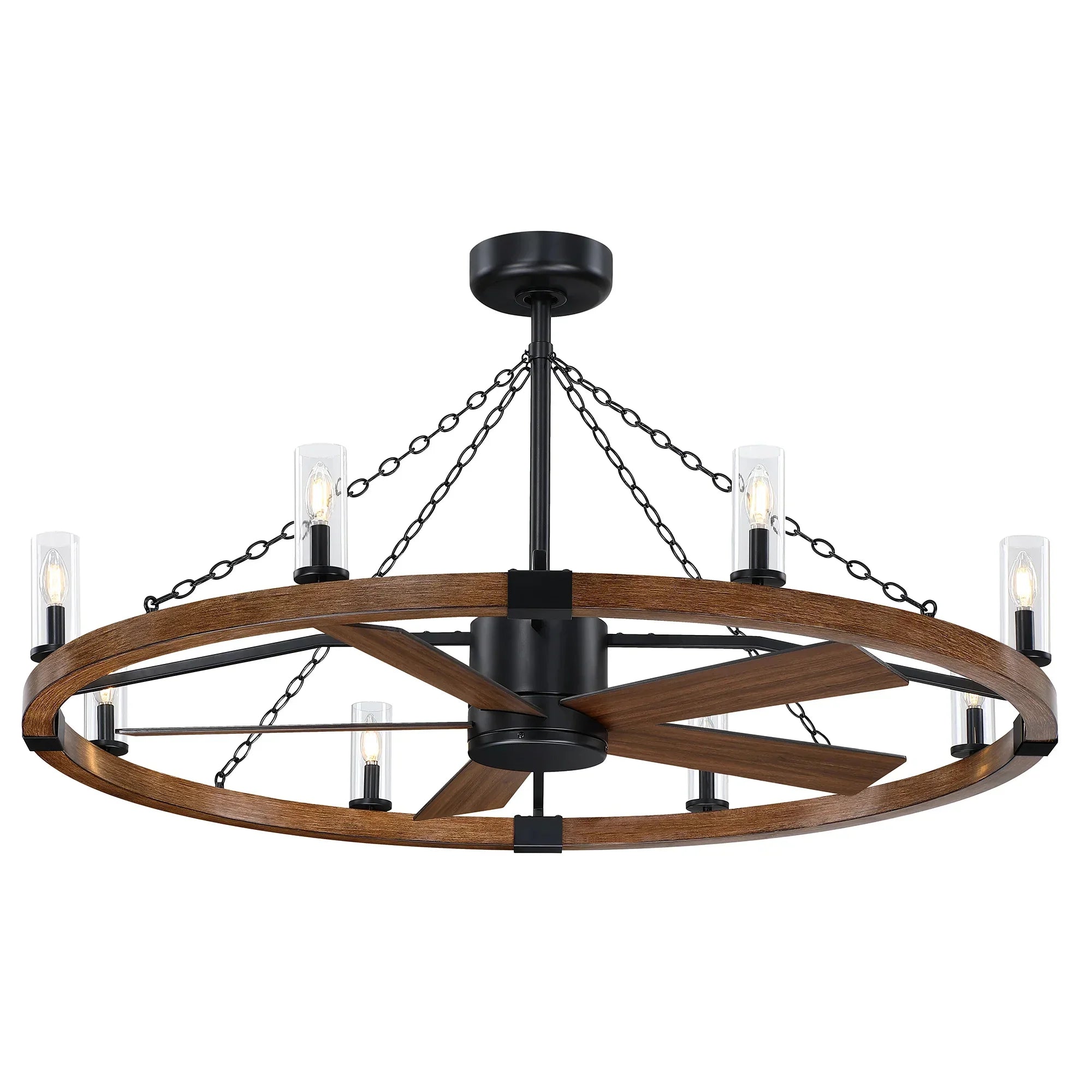 52" Amelia Black Industrial Fandelier - IPLUS Lighting