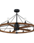 52" Amelia Black Industrial Fandelier - IPLUS Lighting