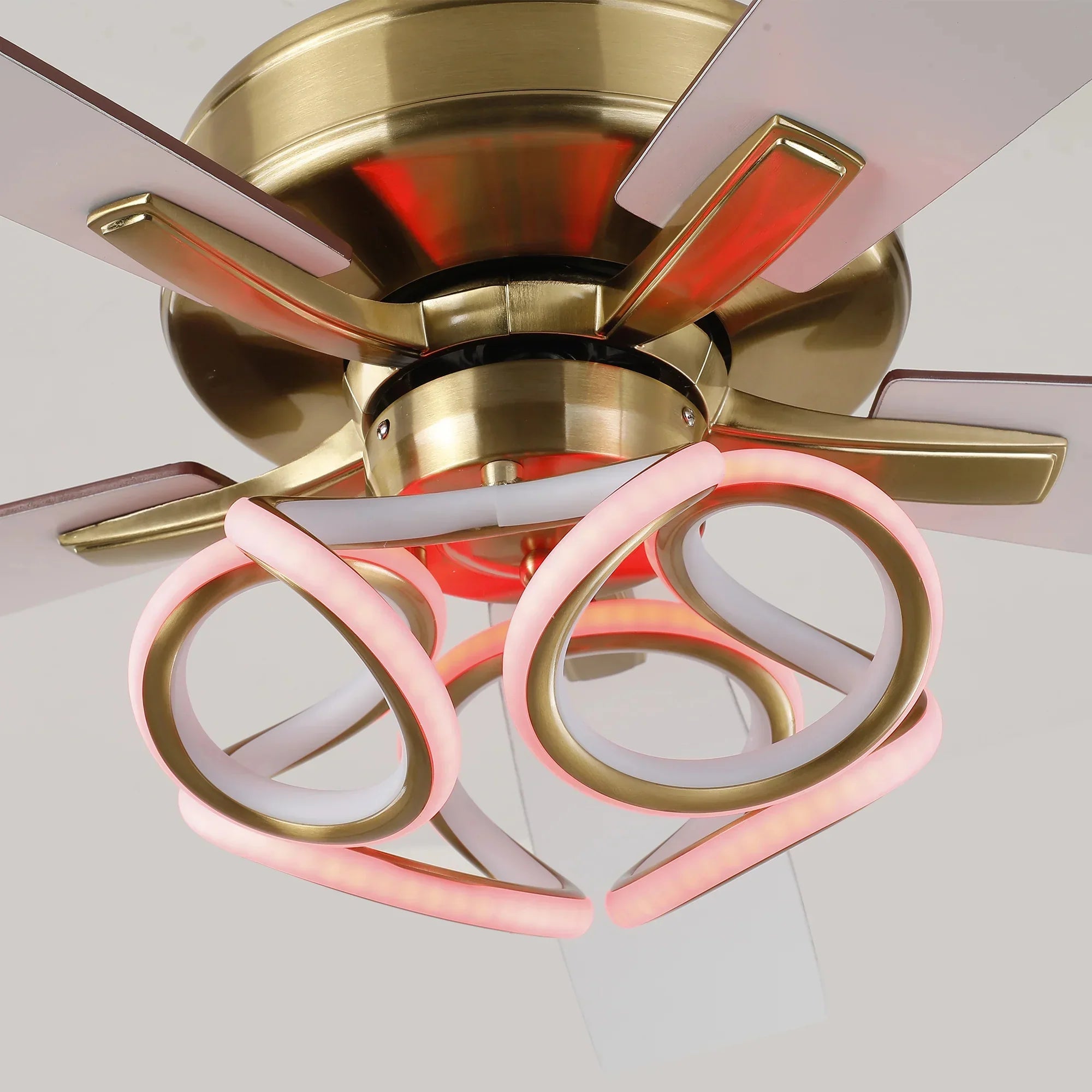 52" Boyd Antique-bronze Golden RGB LED Smart Fan - IPLUS Lighting