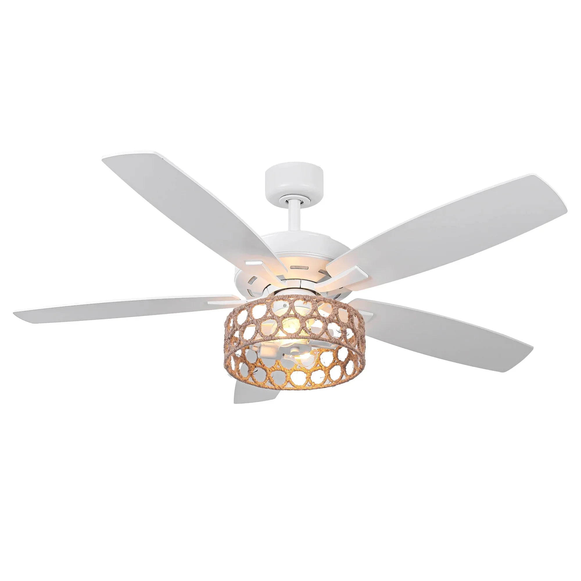 52" Harriet White Farmhouse Ceiling Fan - IPLUS Lighting