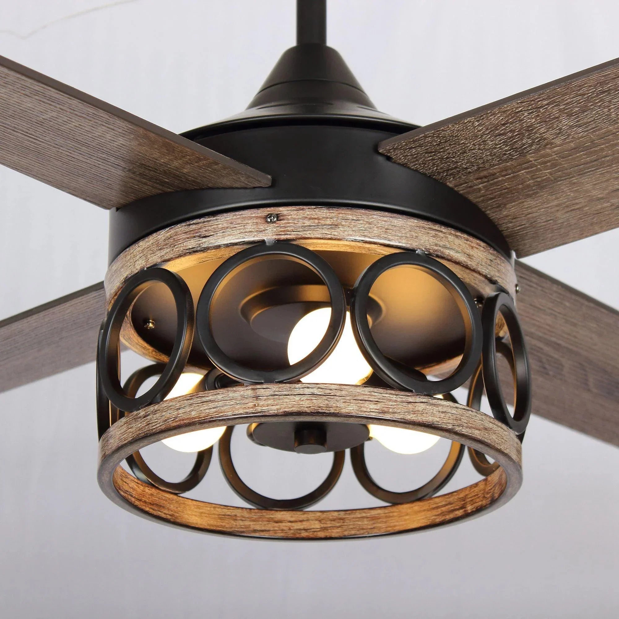 52" Kashmir Farmhouse Reversible Ceiling Fan - IPLUS Lighting