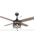 52" Kashmir Farmhouse Reversible Ceiling Fan - IPLUS Lighting