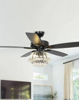 52" Kerala Chrome Reversible Crystal Ceiling Fan
