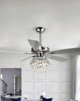 52" Kerala Chrome Reversible Crystal Ceiling Fan