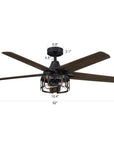 52" Kolkata Industrial Downrod Mount Reversible Ceiling Fan - IPLUS Lighting