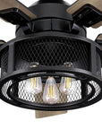 52" Industrial Reversible Mesh Led Ceiling Fan - IPLUS Lighting