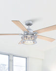 52" Industrial Reversible Mesh Led Ceiling Fan - IPLUS Lighting