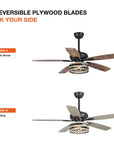 52" Matte Black Cage Ceiling Fan
