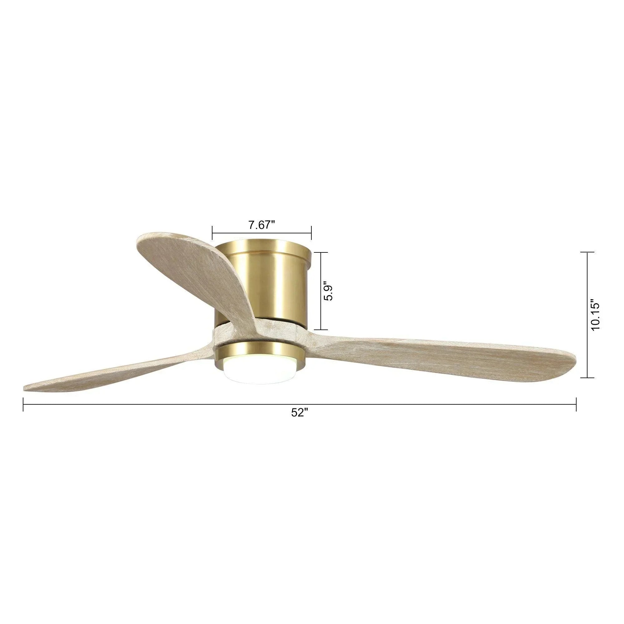 52" Mayna Copper Flush Mounted Ceiling Fan - IPLUS Lighting
