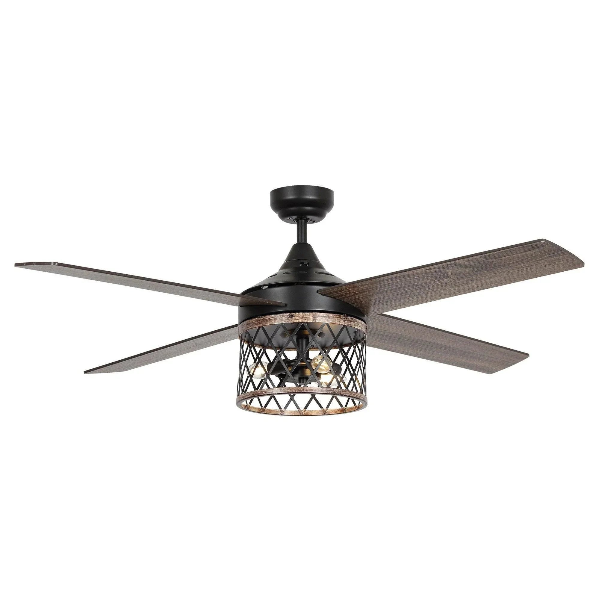 52" Mirelle Indoor Black Ceiling Fan - IPLUS Lighting