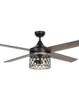 52" Mirelle Indoor Black Ceiling Fan - IPLUS Lighting