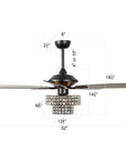 52" Nowthen Crystal Chandelier Ceiling Fan