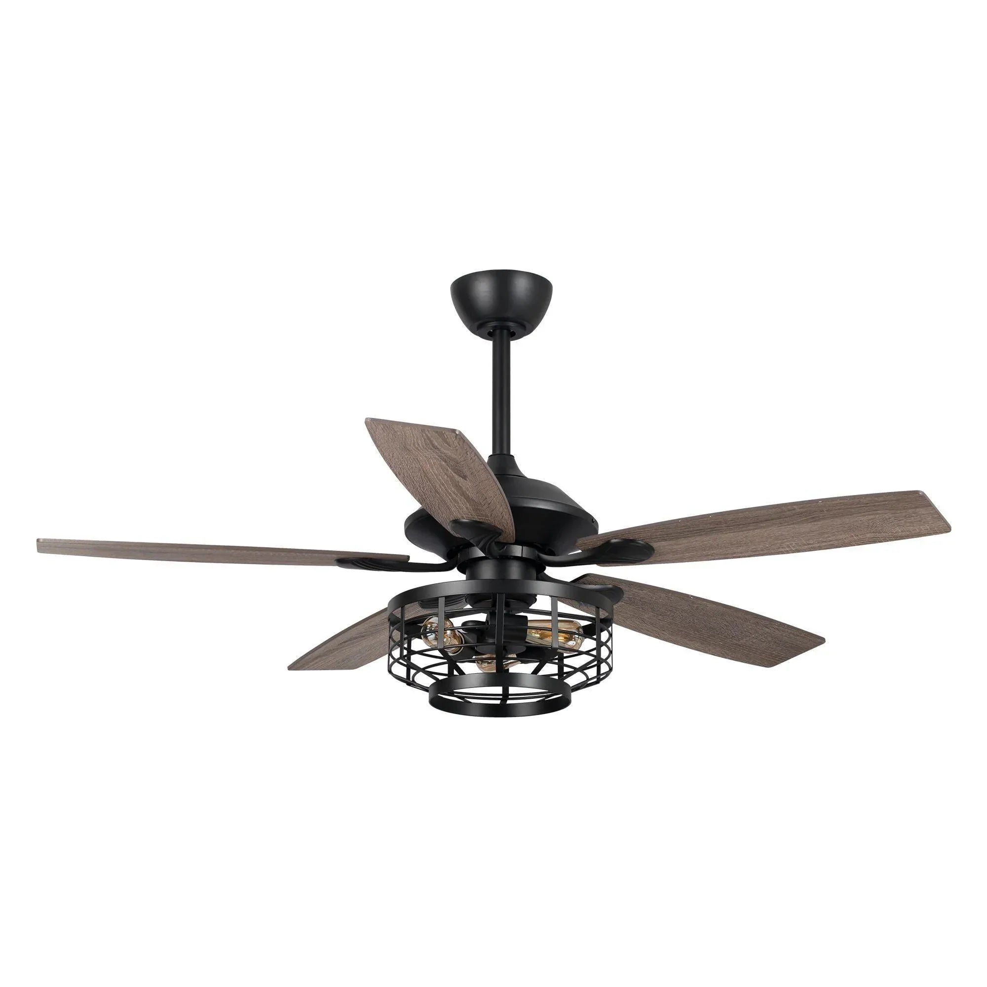 52" Paquette Matte Black Ceiling Fan