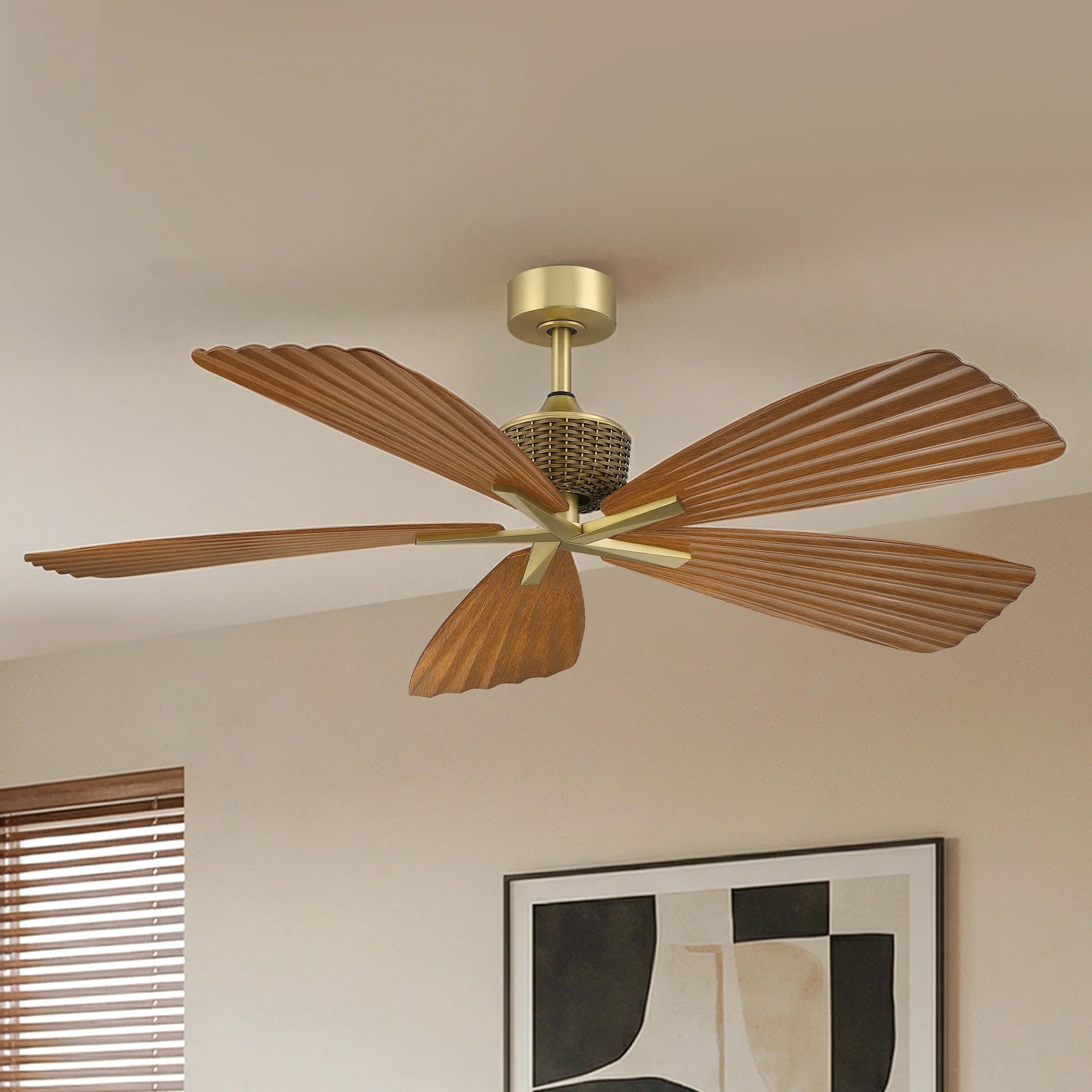 52" Porter Soft Brass IP66 Outdoor Ceiling Fan