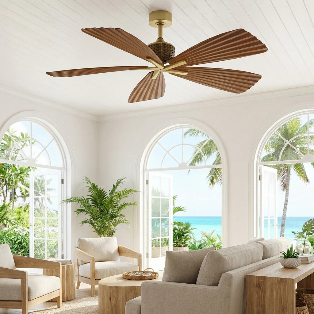 52" Porter Soft Brass IP66 Outdoor Ceiling Fan