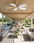 52" Porter Soft Brass IP66 Outdoor Ceiling Fan