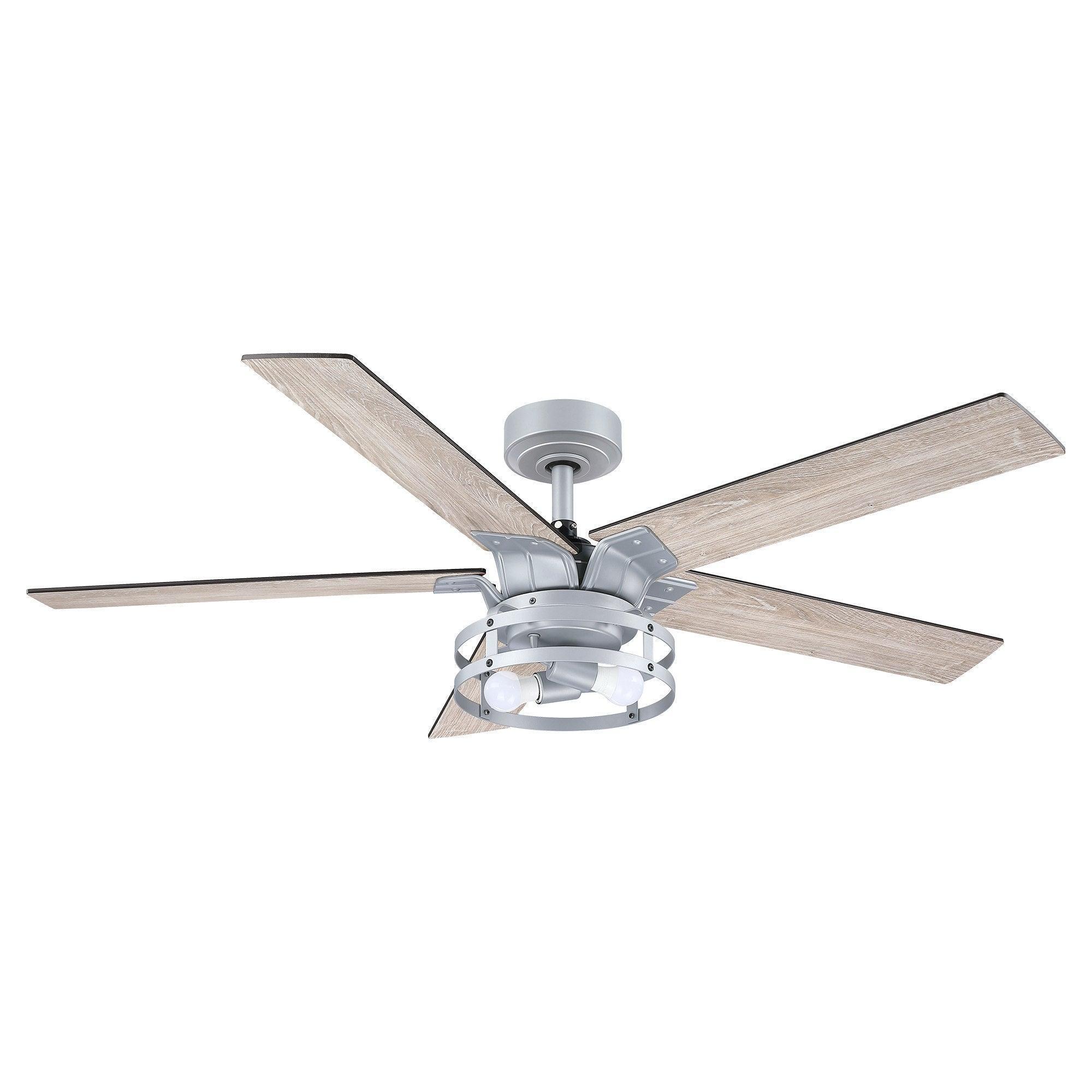 52" Industrial Reversible 5 Blade Led Ceiling Fan - IPLUS Lighting