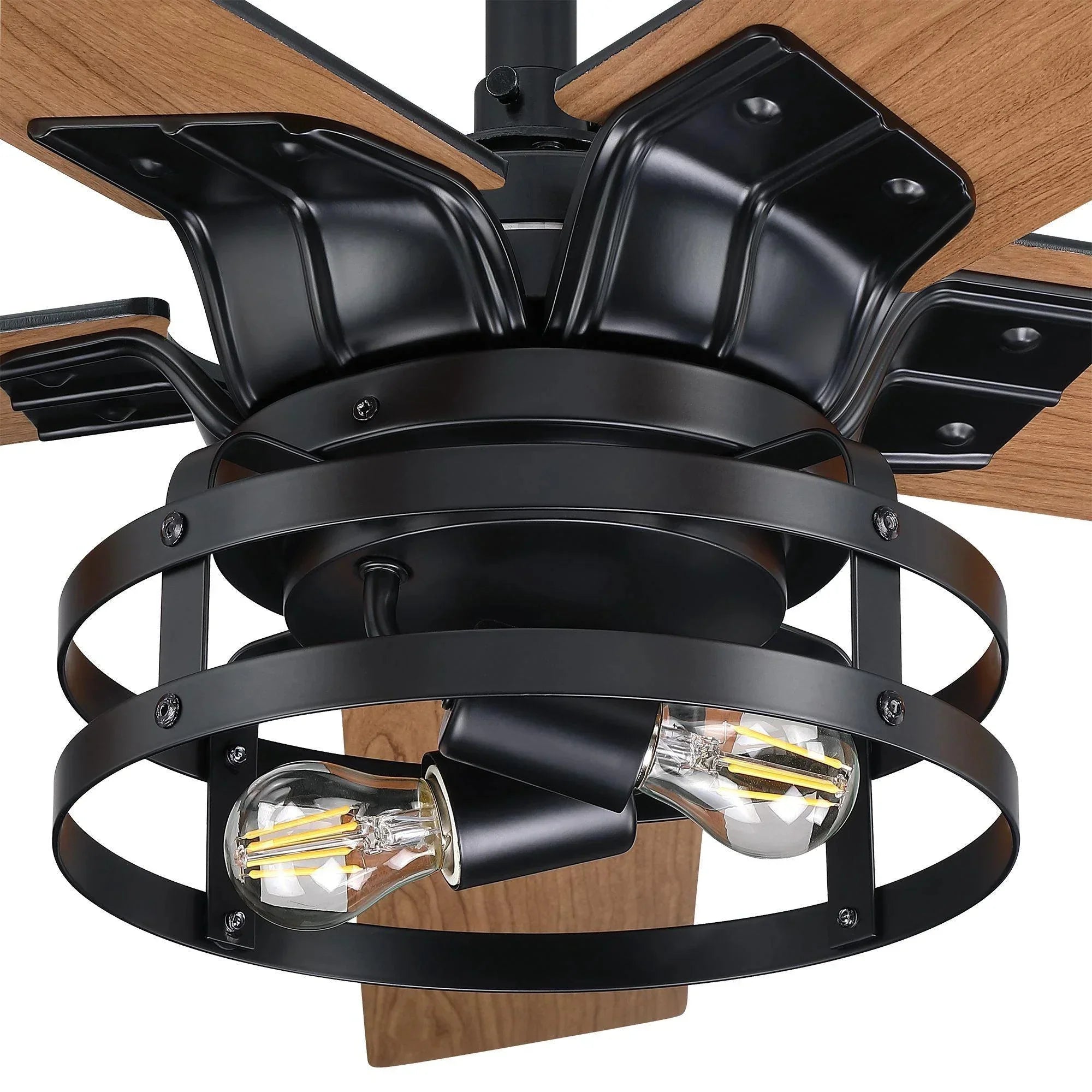 52" Industrial Reversible 5 Blade Led Ceiling Fan - IPLUS Lighting