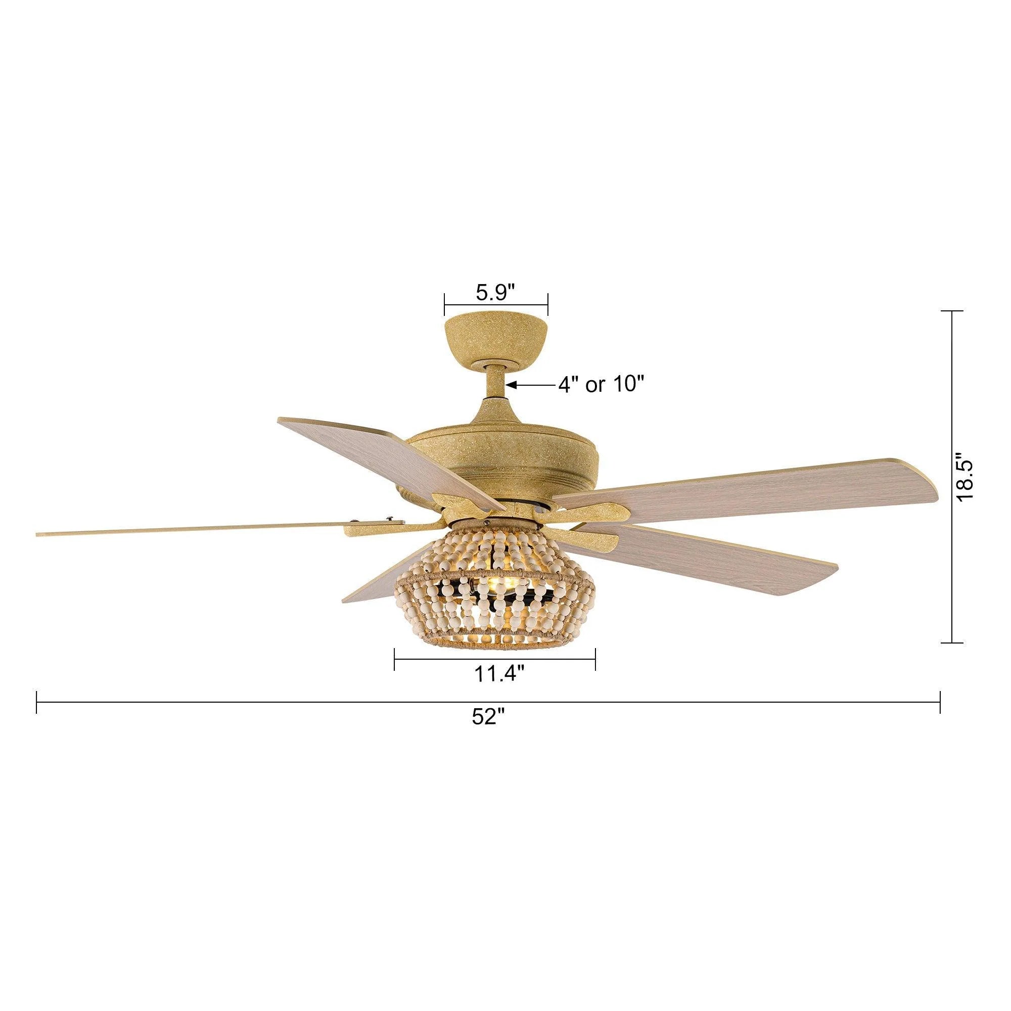 52" Pune Farmhouse Reversible Ceiling Fan