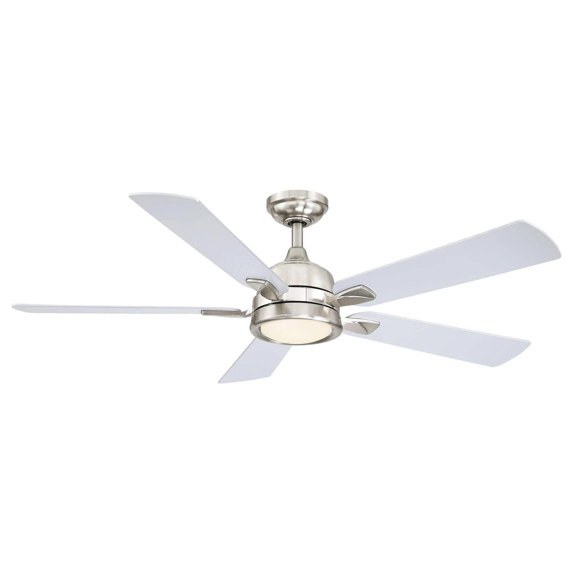 52" Tata Nagar Brush Nickel Reversible Ceiling Fan