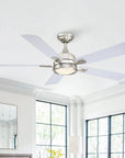52" Tata Nagar Brush Nickel Reversible Ceiling Fan