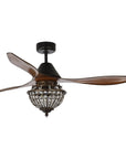 52" Vicky 3-Blade Rustic Crystal Ceiling Fan