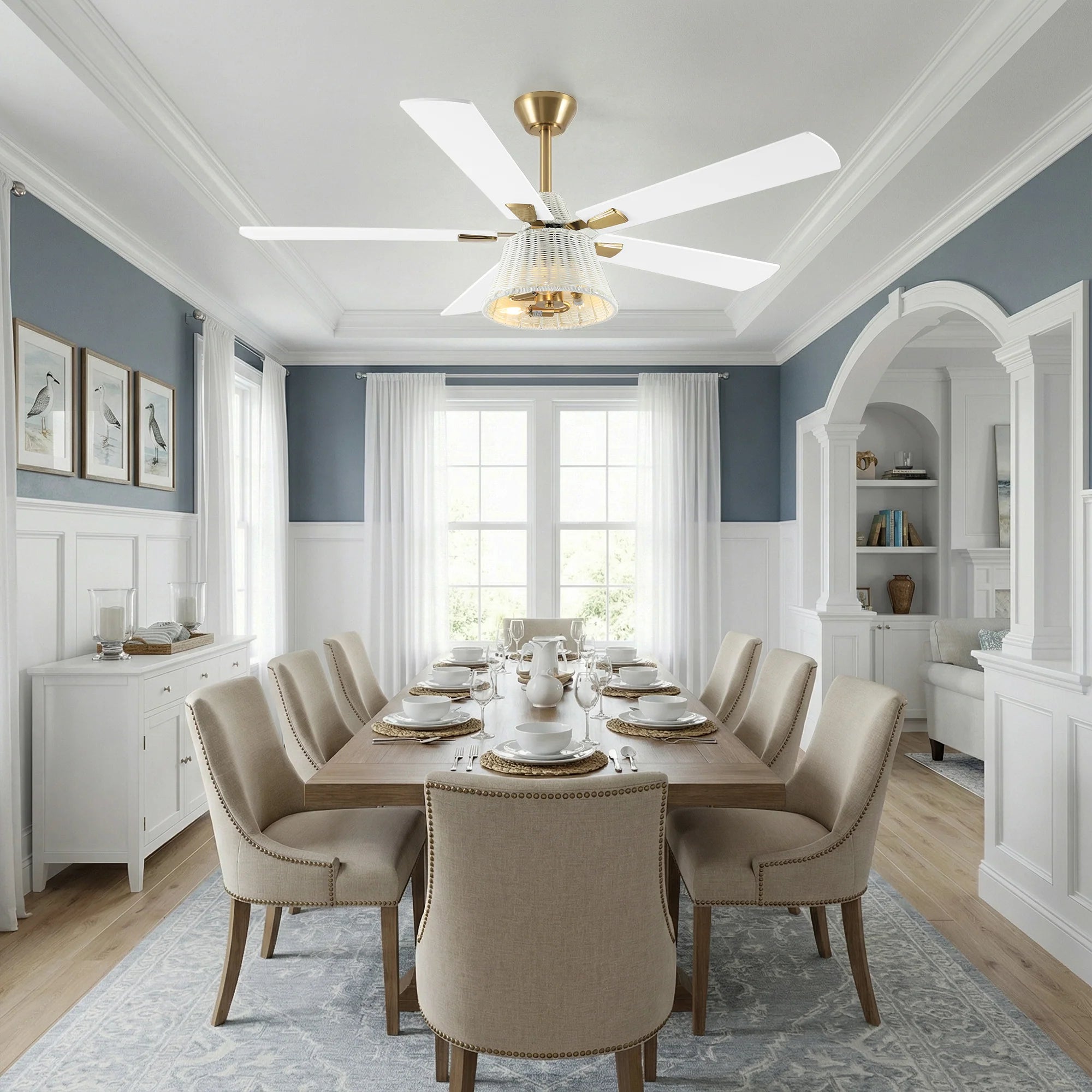 52" Zona Antique Brass Ceiling Fan