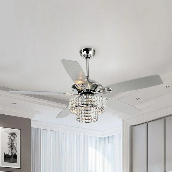 52" Nowthen Crystal Chandelier Ceiling Fan