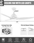 52" Modern 3 Blades Ceiling Fan