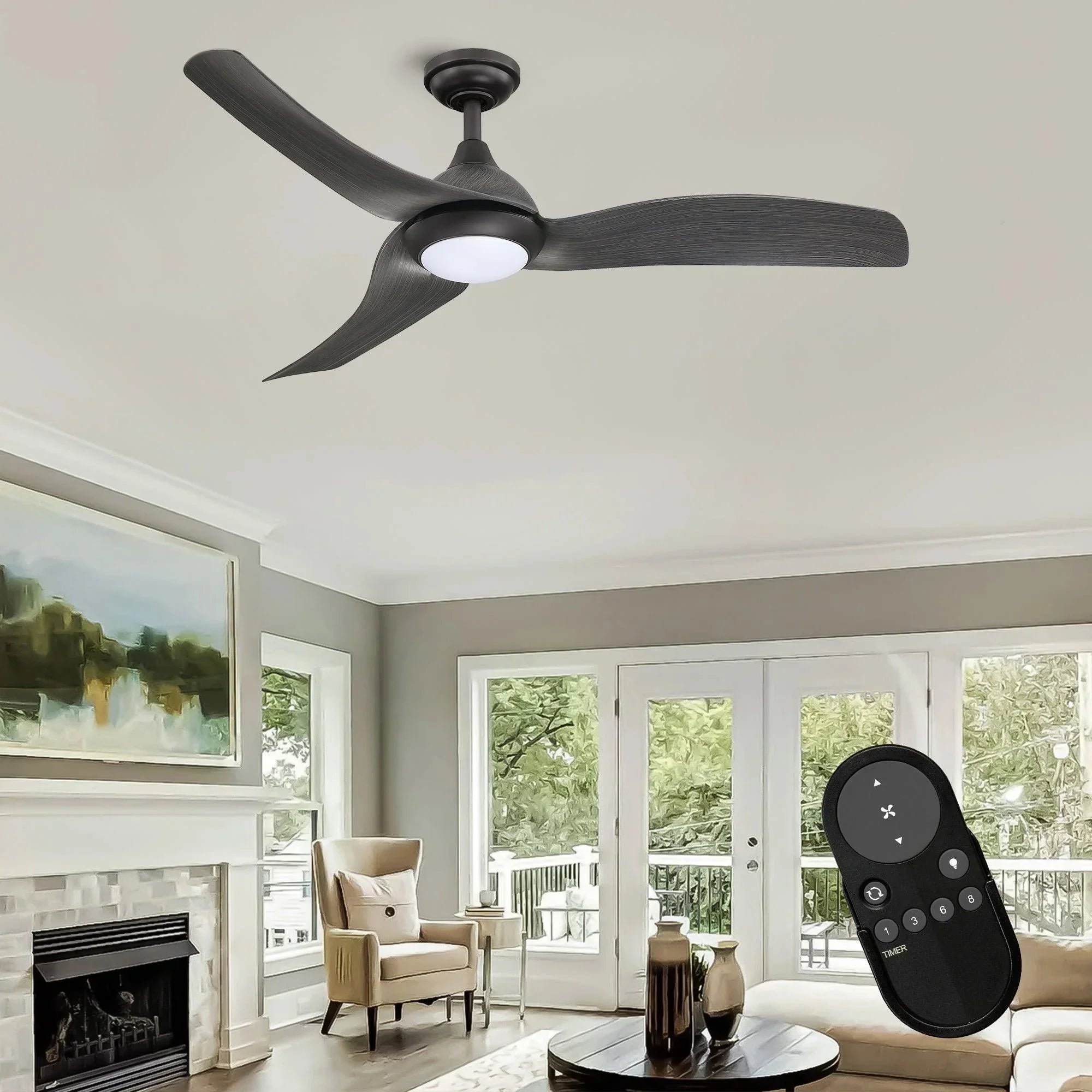 52" Industrial Downrod Mount Reversible Ceiling Fan - IPLUS Lighting