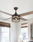 52" Kashmir Farmhouse Reversible Ceiling Fan - IPLUS Lighting