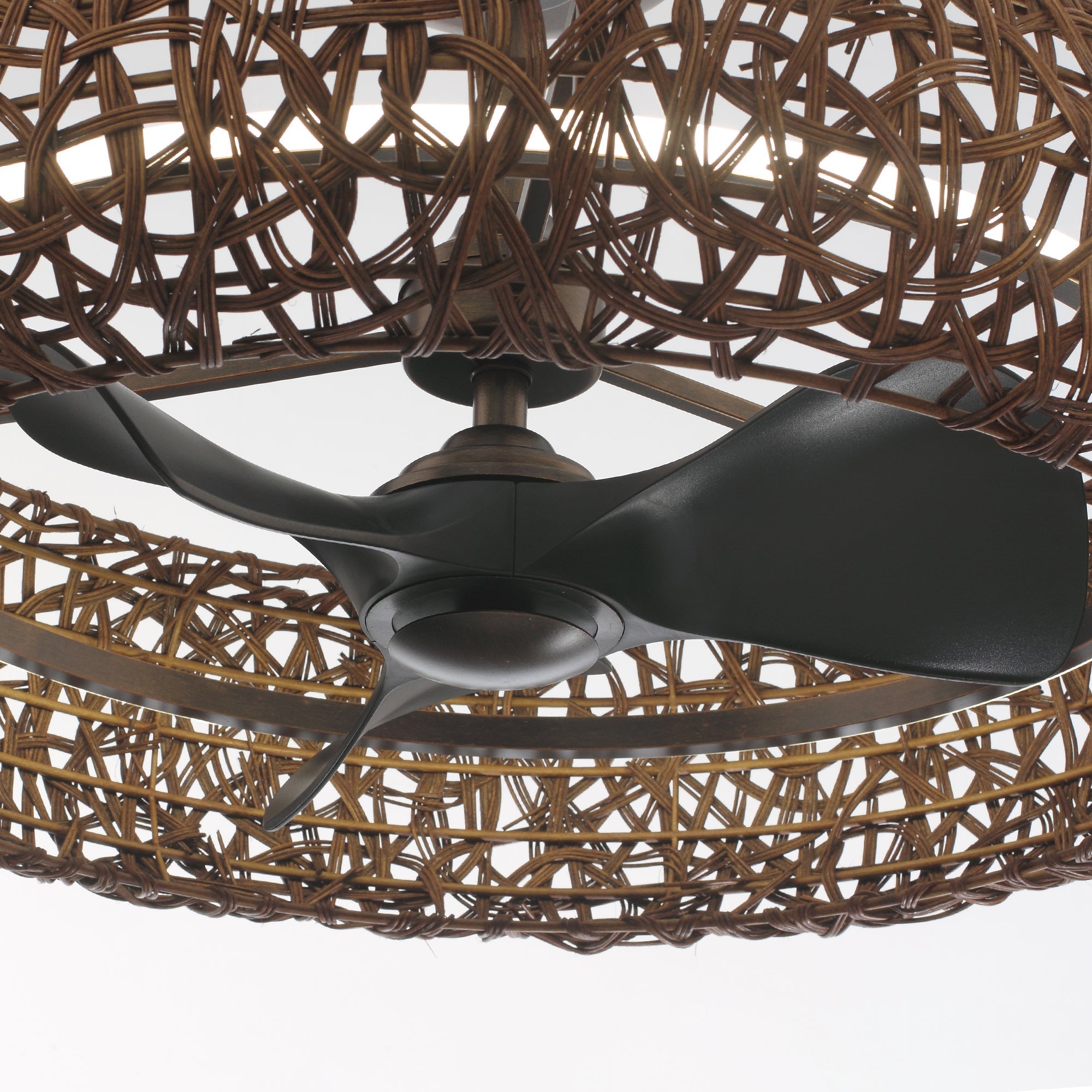 35" Hamptons Bronze Caged Ceiling Fan