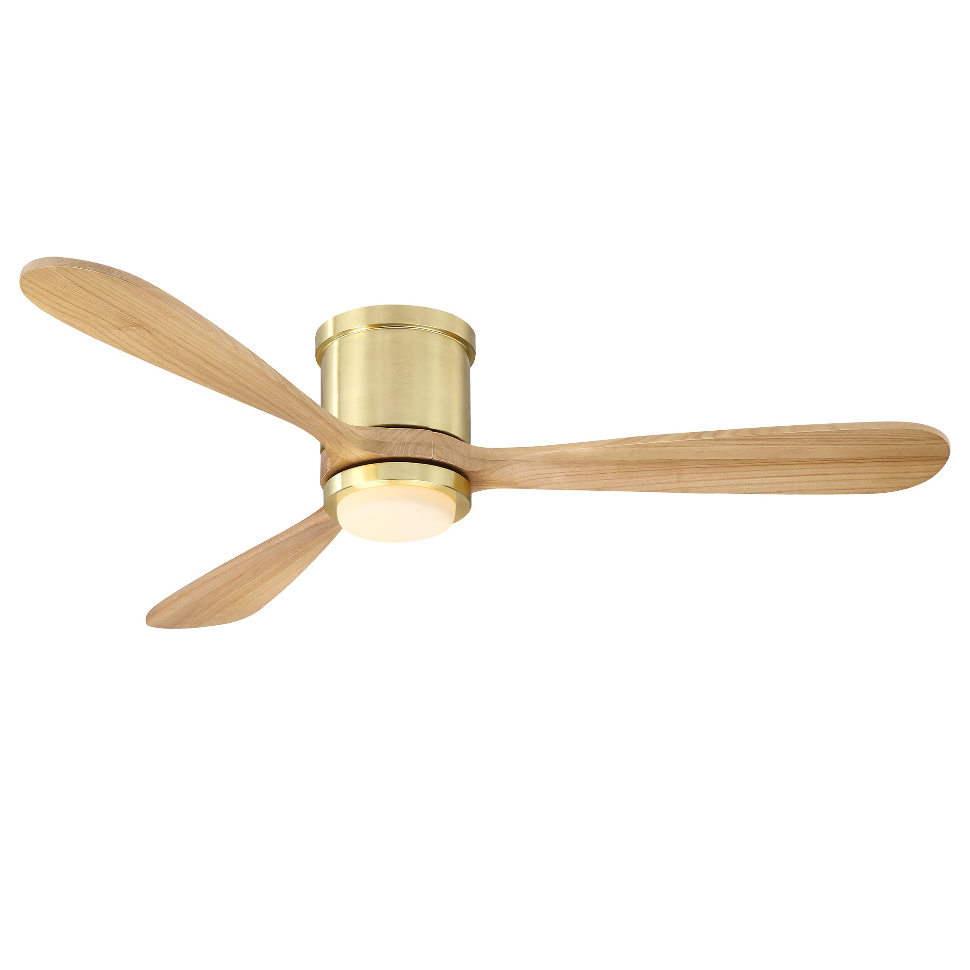 52" Mayna Flush Mount Ceiling Fan,Solid Wood Blades