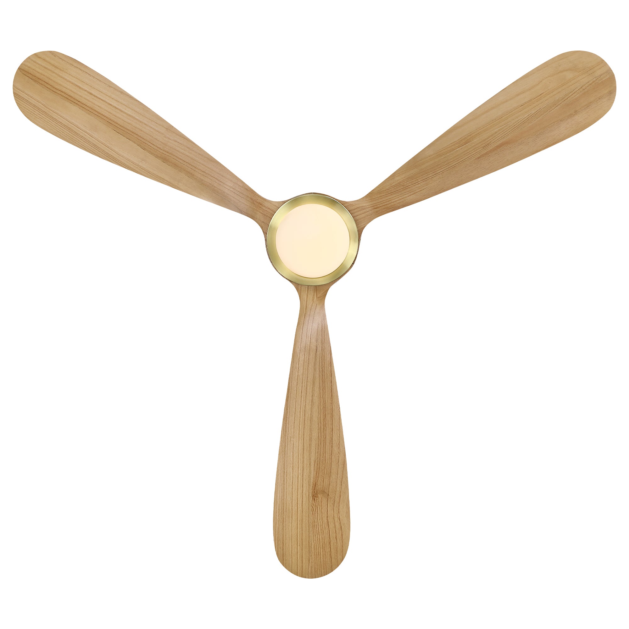 52" Mayna Flush Mount Ceiling Fan,Solid Wood Blades
