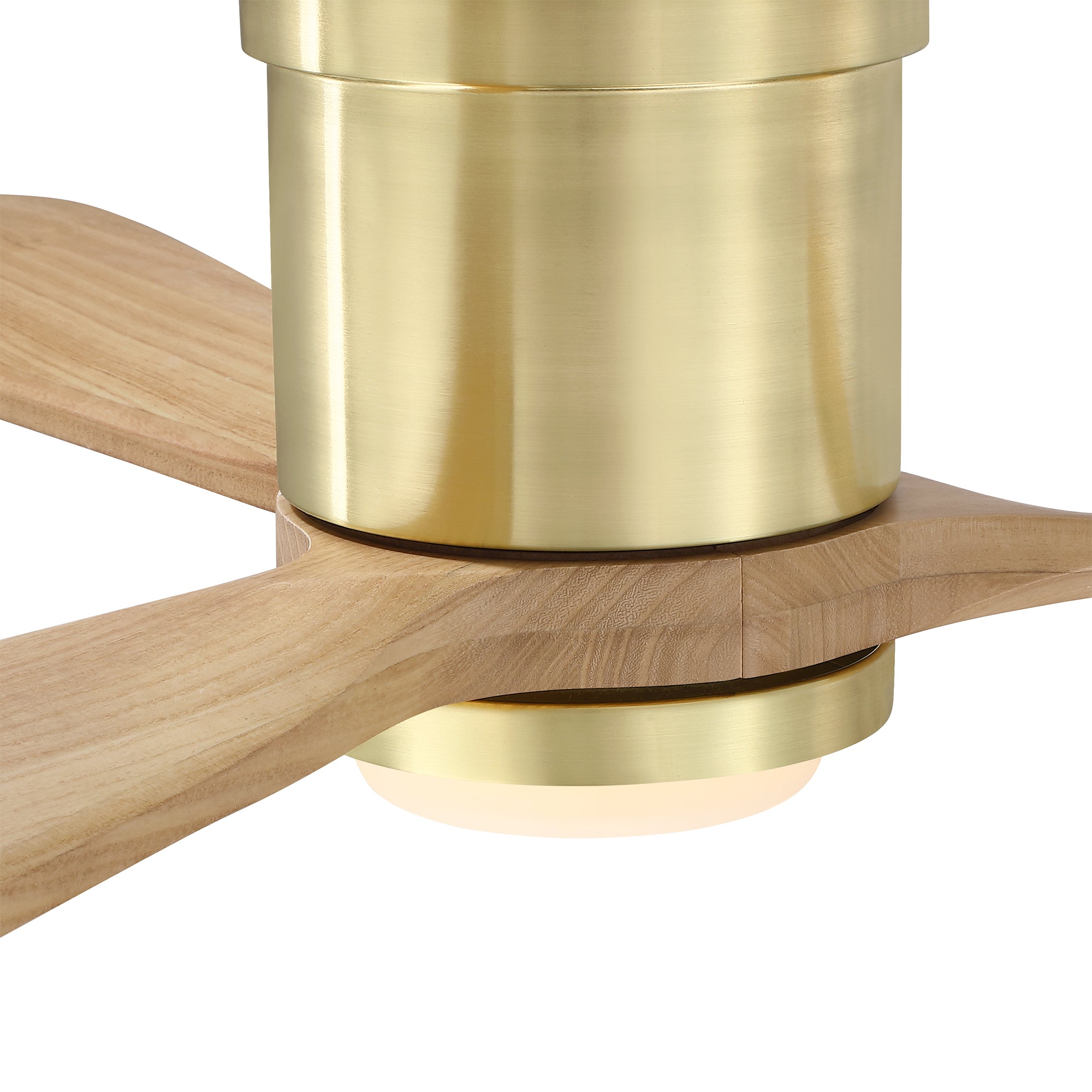 52" Mayna Flush Mount Ceiling Fan,Solid Wood Blades
