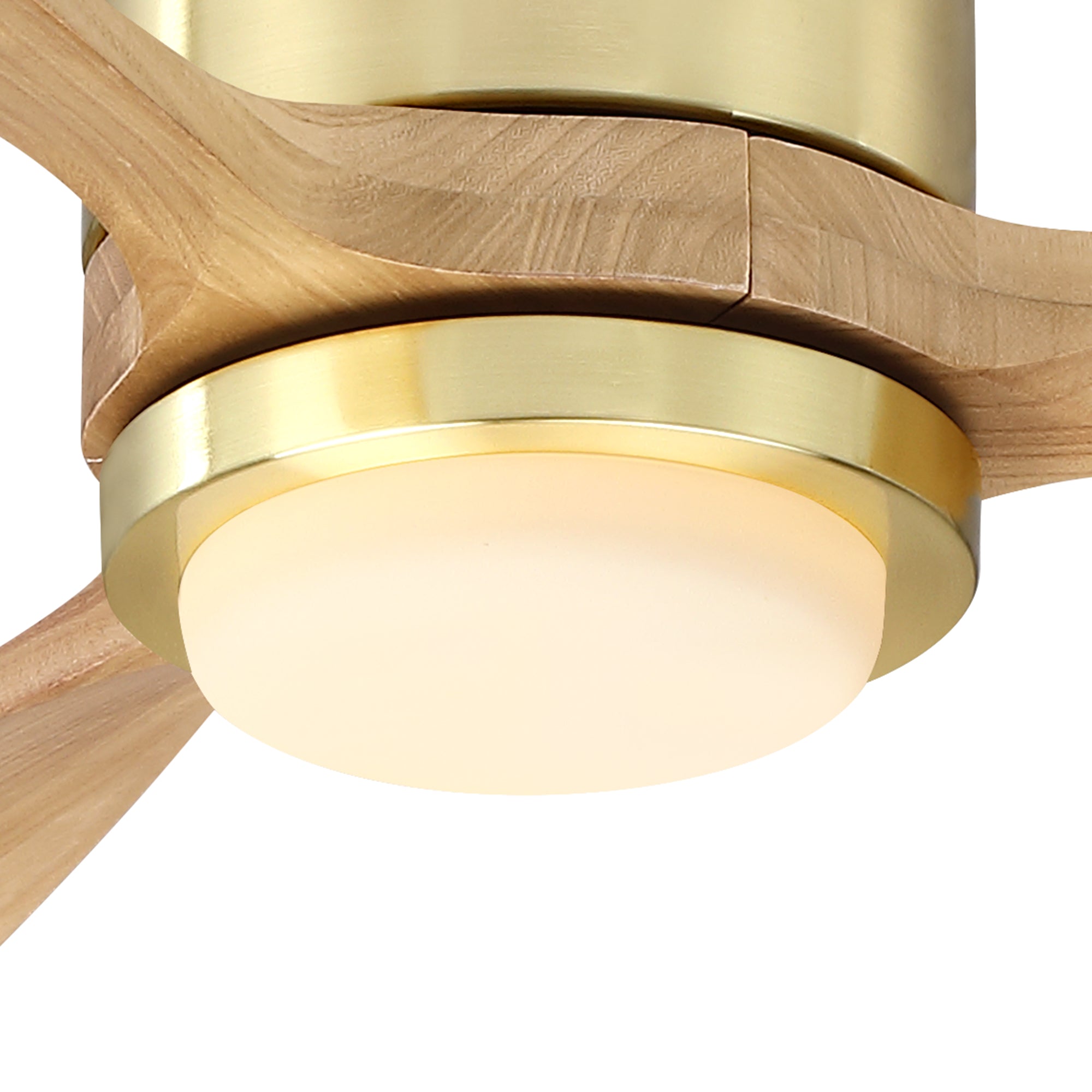 52" Mayna Flush Mount Ceiling Fan,Solid Wood Blades