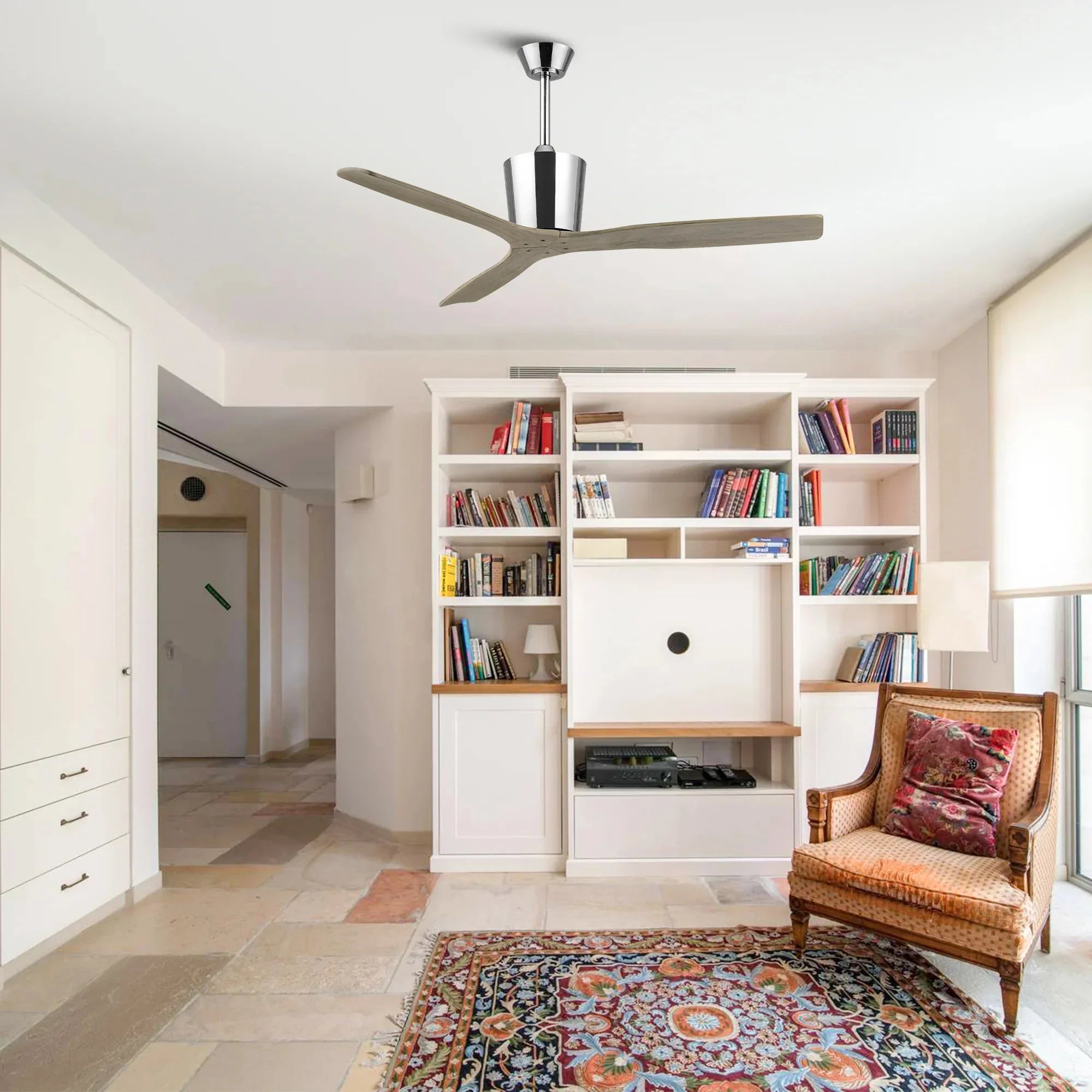 54 Inch Dylan Solid Wood Mount Ceiling Fan - IPLUS Lighting