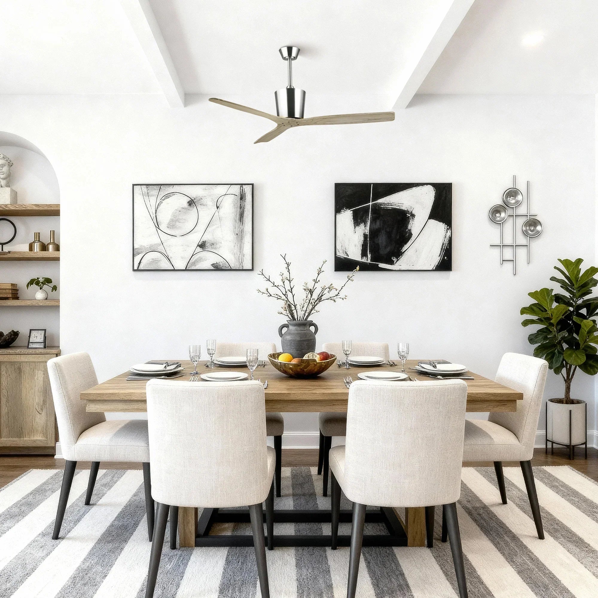 54 Inch Dylan Solid Wood Mount Ceiling Fan - IPLUS Lighting