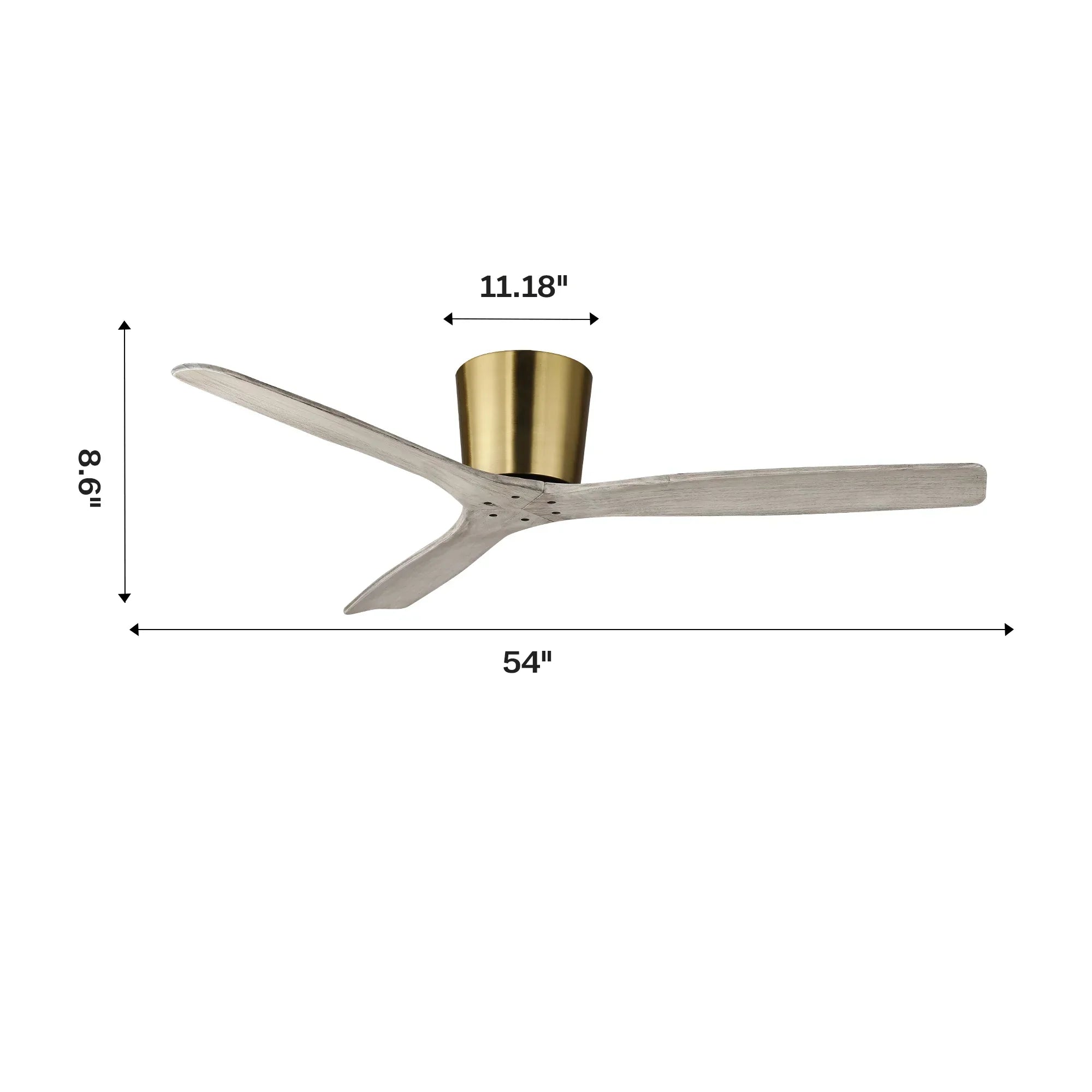 54 Inch Ward Solid Wood Blades Ceiling Fan - IPLUS Lighting