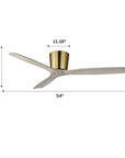 54 Inch Ward Solid Wood Blades Ceiling Fan - IPLUS Lighting