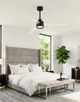 55" Xenia Black Ceiling Fan with Clear Blades