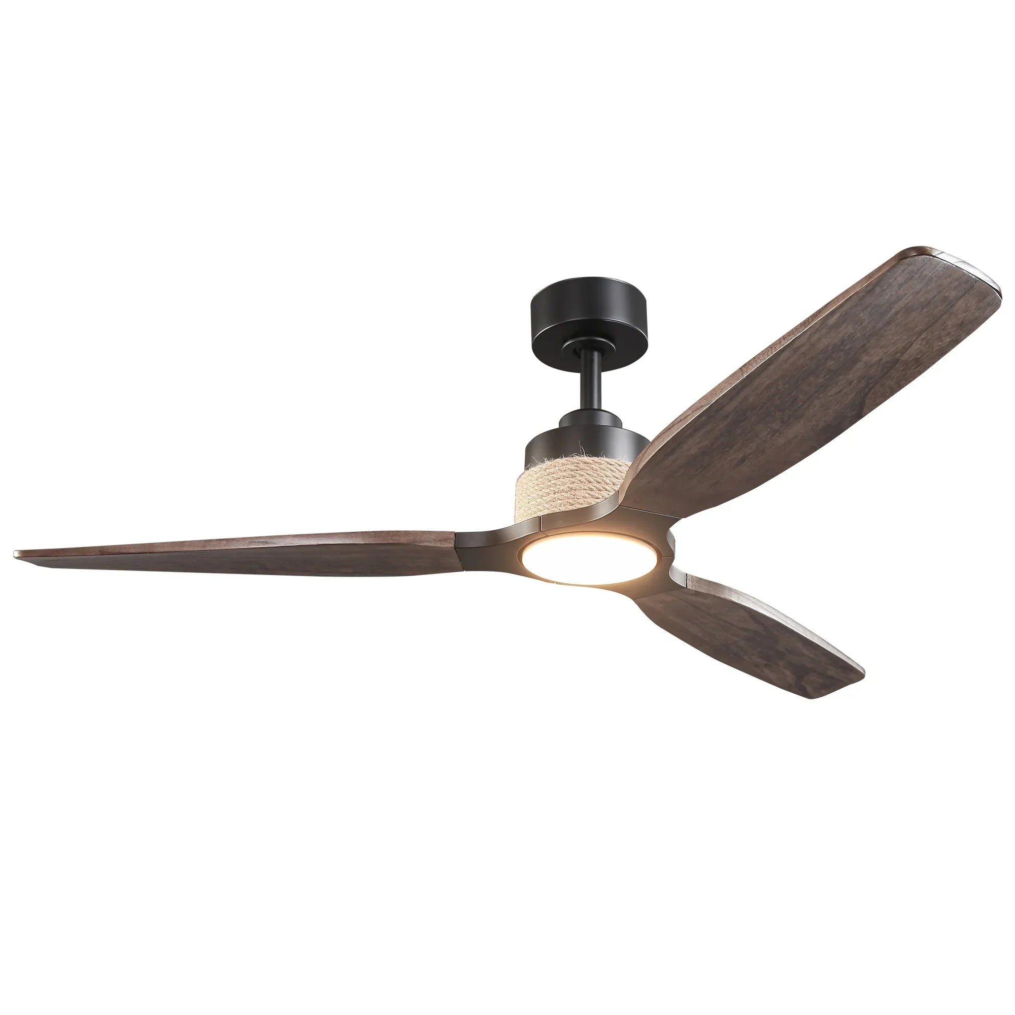 56 Inch Louise LED Wood Blades Ceiling Fan with Remote Control - IPLUS Lighting