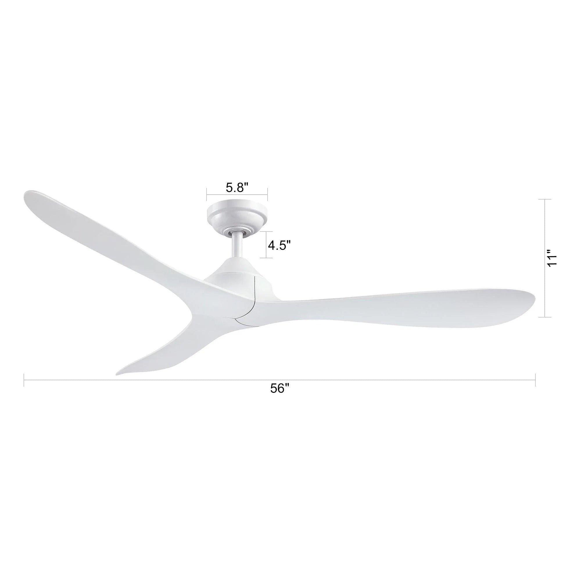 56" Modern DC Motor Reversible Ceiling Fan