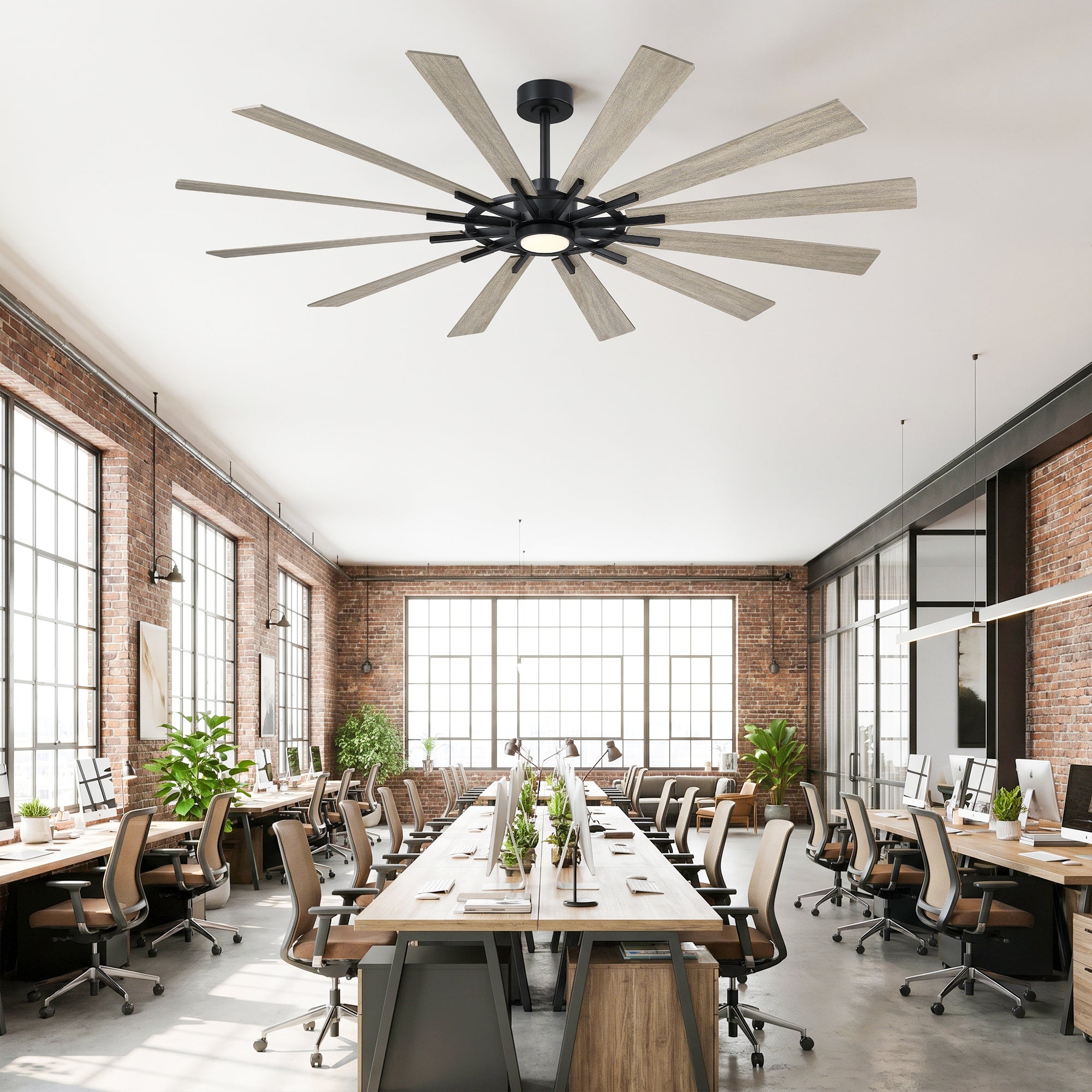 72" Irene Modern 12-Blade LED Ceiling Fan