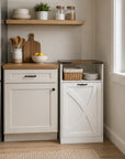 38" Modern Storage Cabinet with Hidden Trash Can Holder
