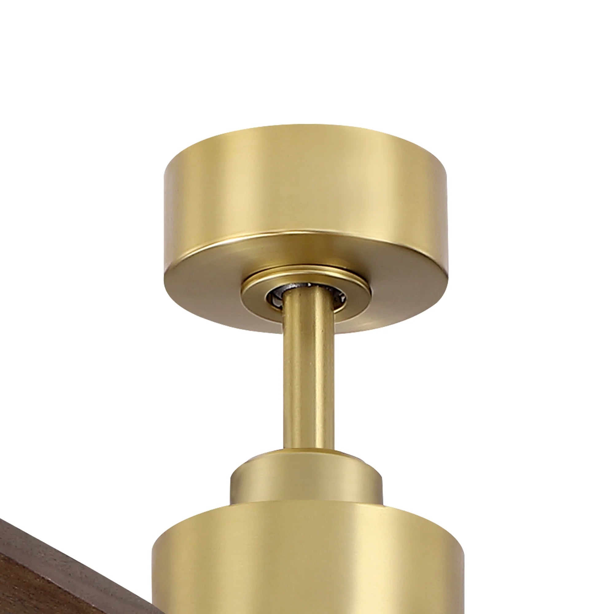 84" Modern Soft Brass Ceiling Fan with Solid Wood Blades for Large Spaces