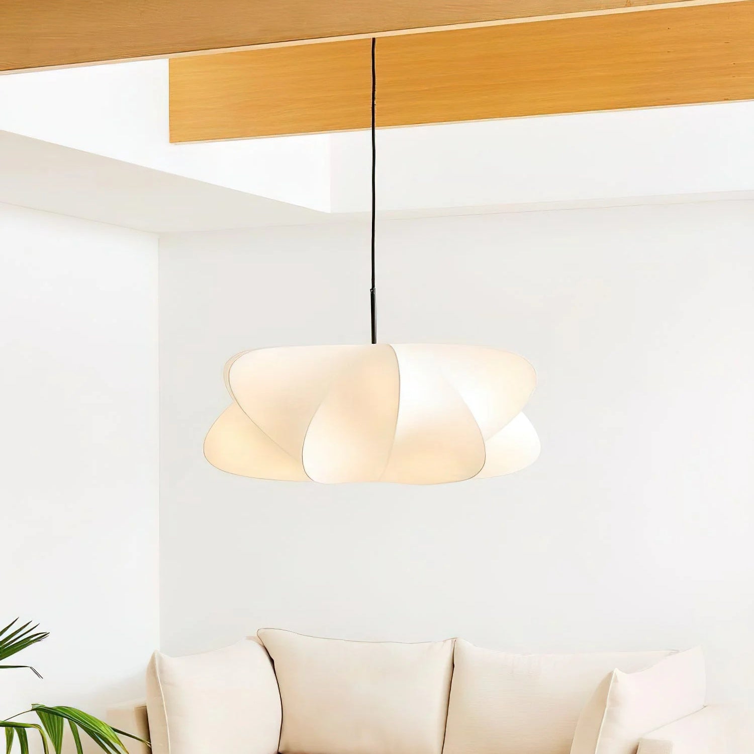 Cloud Pendant Light White Cocoon Silk Fabric