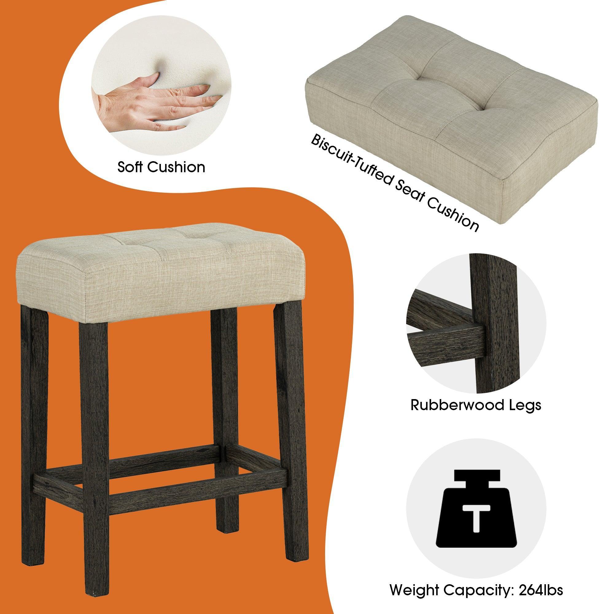 59" Rustic Dining &amp; Bar Table Set with 3 Stools and USB Charging Ports